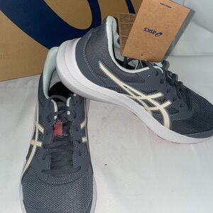 Asics Gray and Cream Athletic Running Shoes